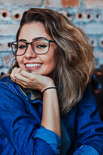 woman smiling confidently